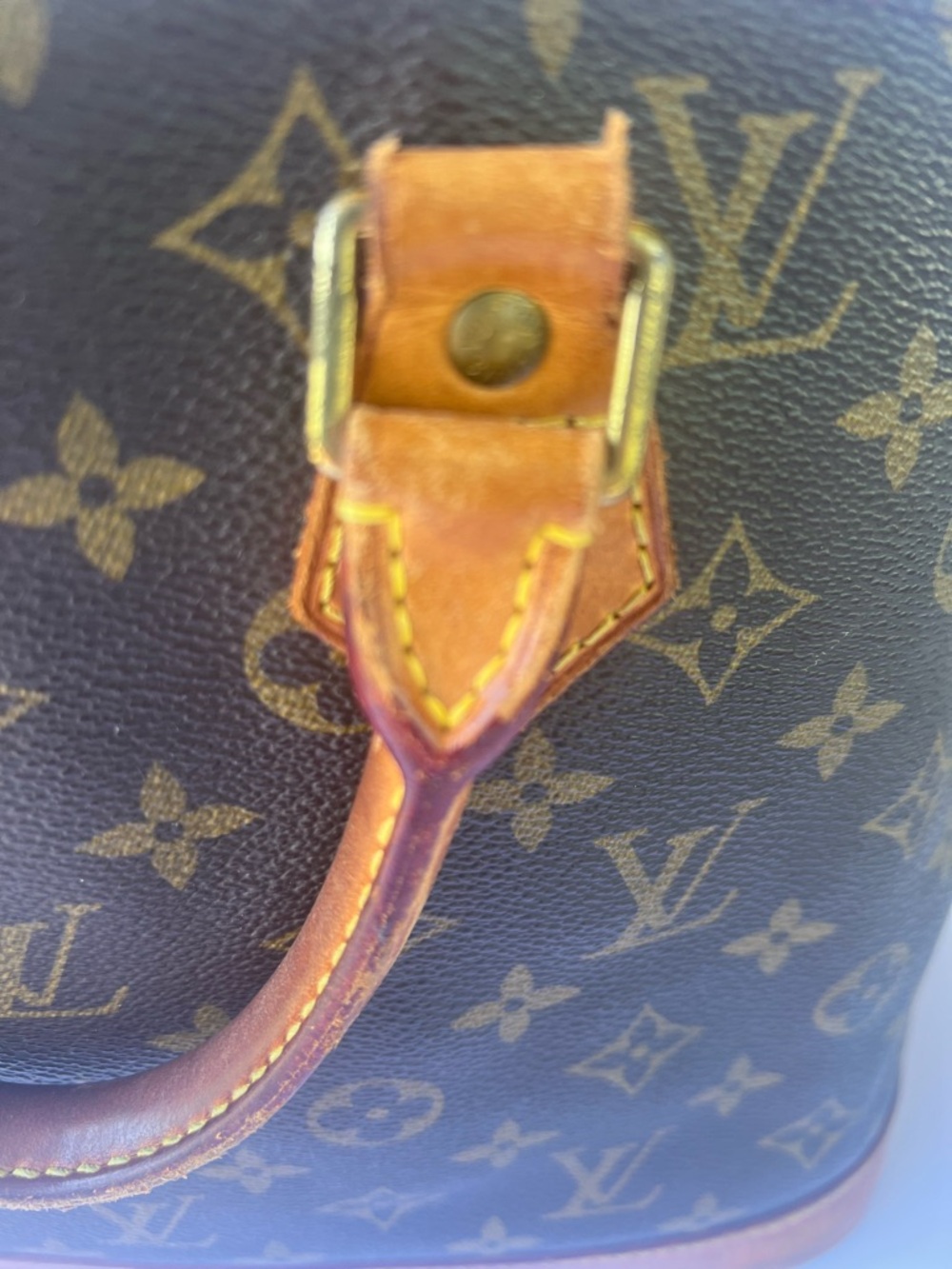 Louis Vuitton Monogram Alma PM Brown Canvas Top Handle Bag Authentic Vintage - Picture 4 of 12
